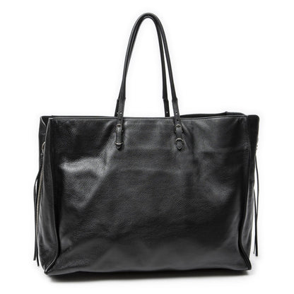 Balenciaga Papier A6 Zip Around Tote Bag Black Gray Calfskin Leather — view 5