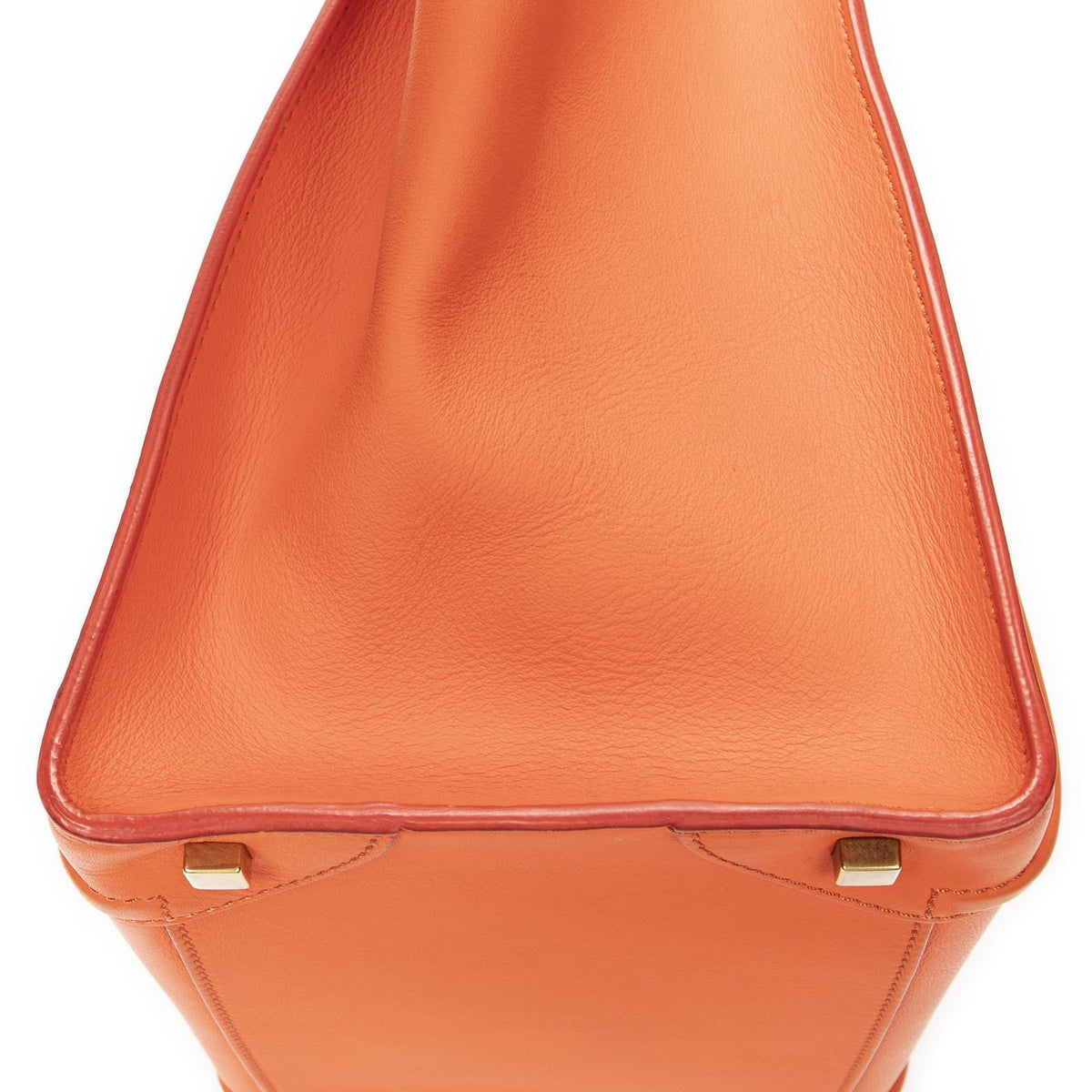 Celine Mini Luggage Handbag Orange Calfskin — view 7