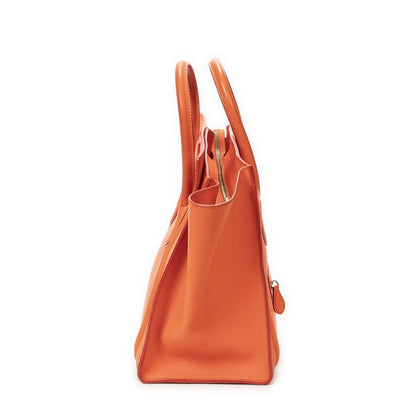 Celine Mini Luggage Handbag Orange Calfskin — view 4