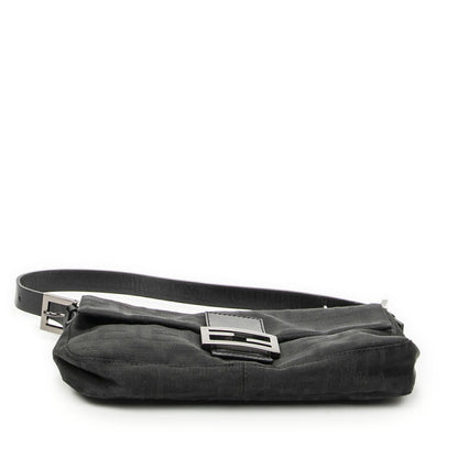 Fendi Baguette Black Zucca Canvas Messenger Bag — view 6