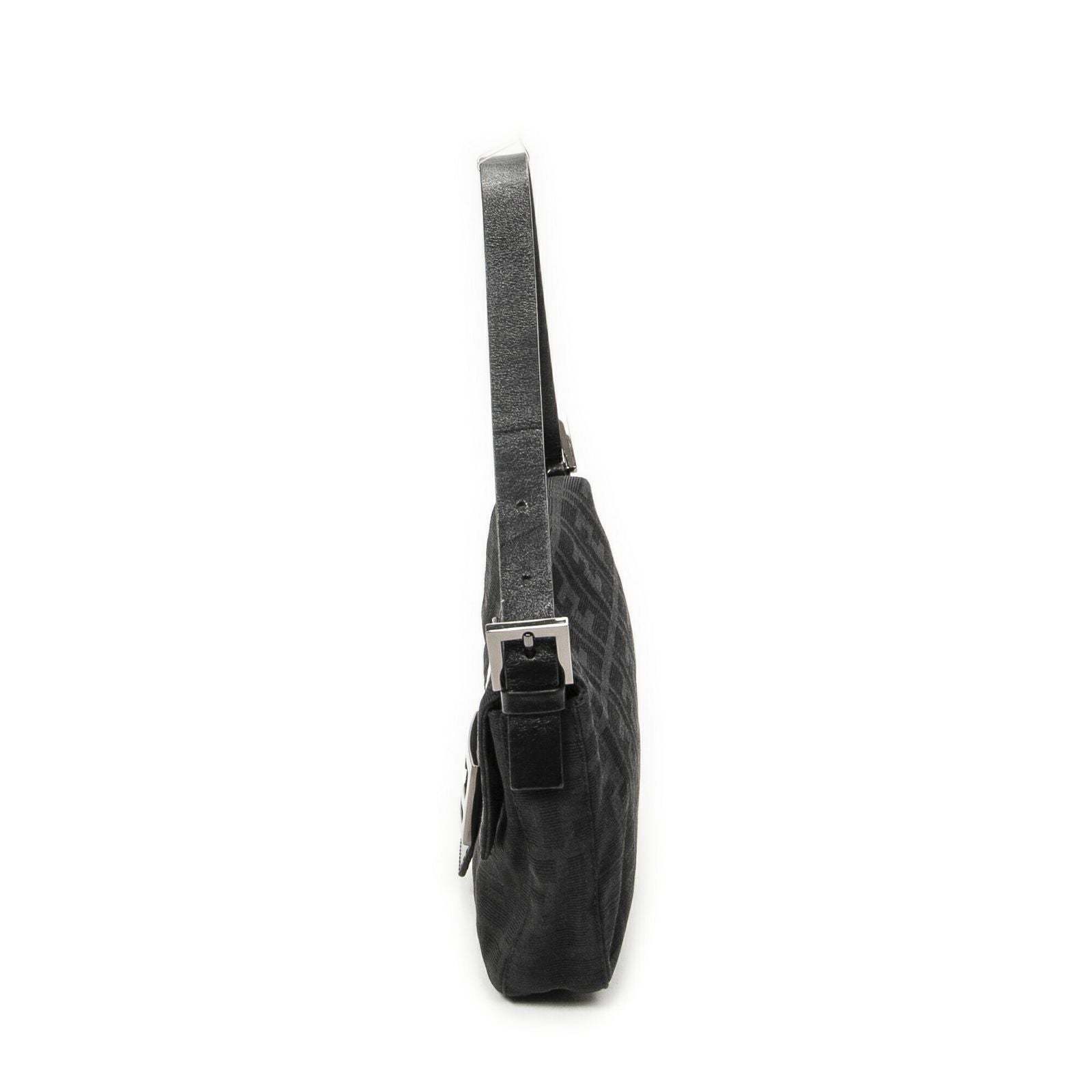 Fendi Baguette Black Zucca Canvas Messenger Bag — view 3