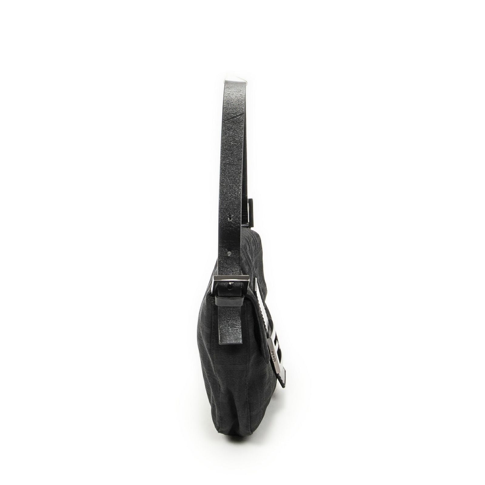 Fendi Baguette Black Zucca Canvas Messenger Bag — view 4