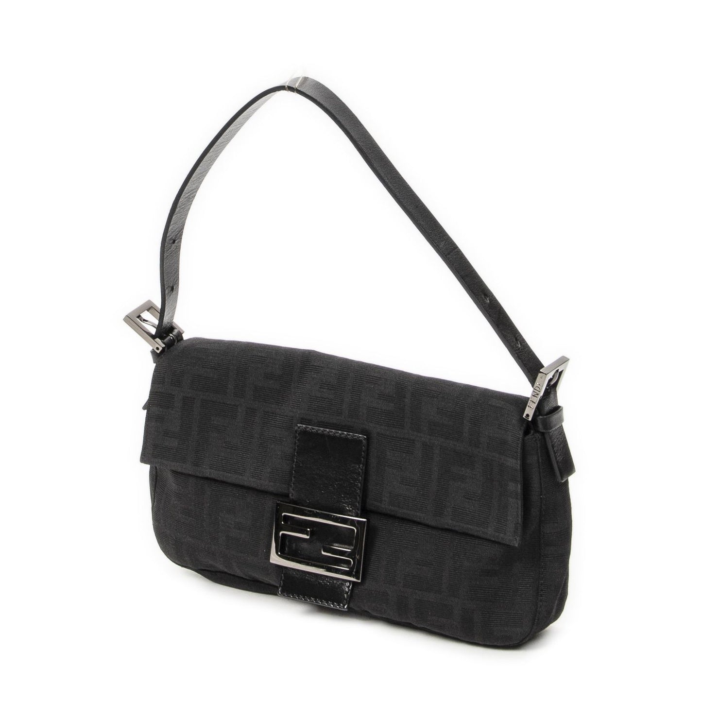 Fendi Baguette Black Zucca Canvas Messenger Bag — view 2