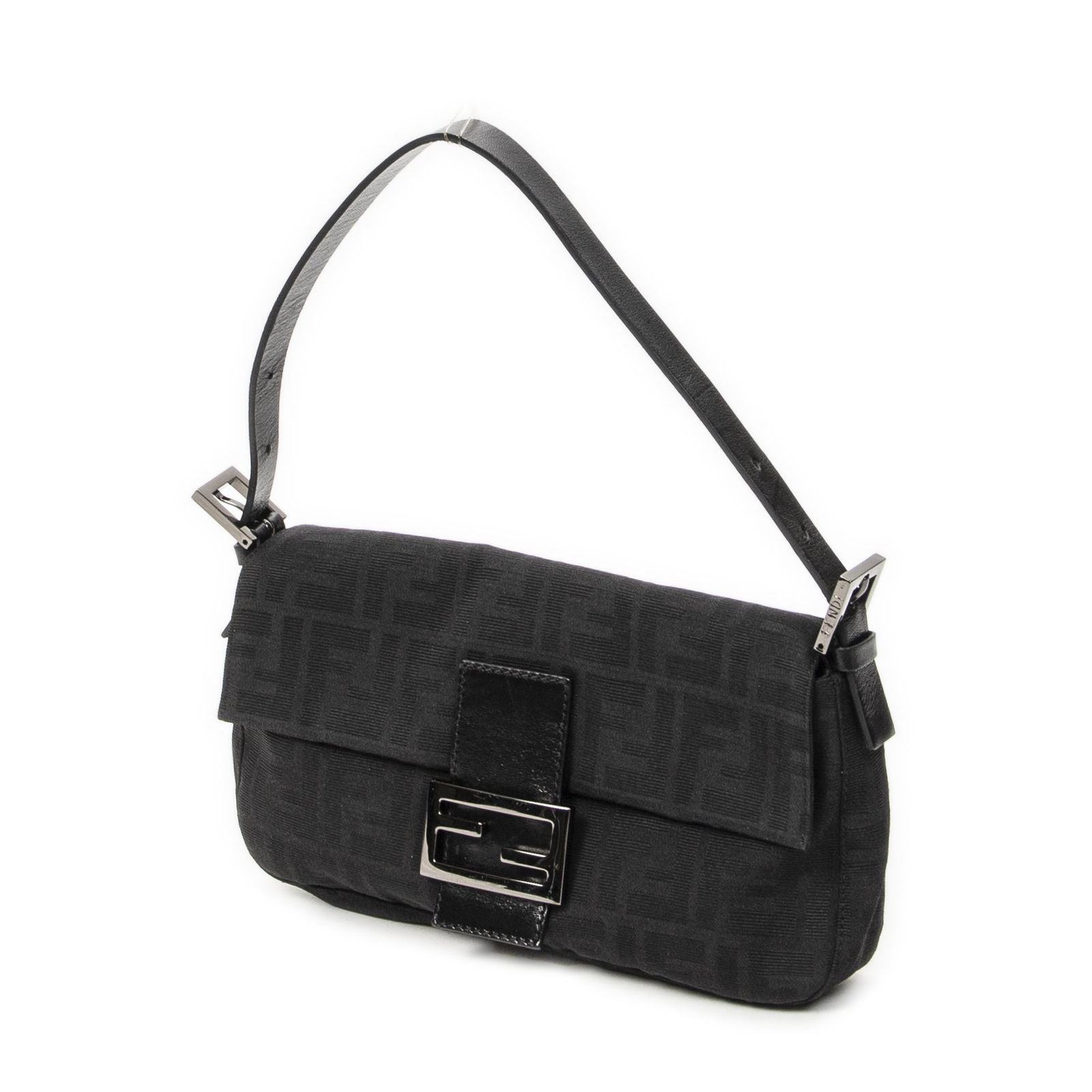 Fendi Baguette Black Zucca Canvas Messenger Bag — view 2