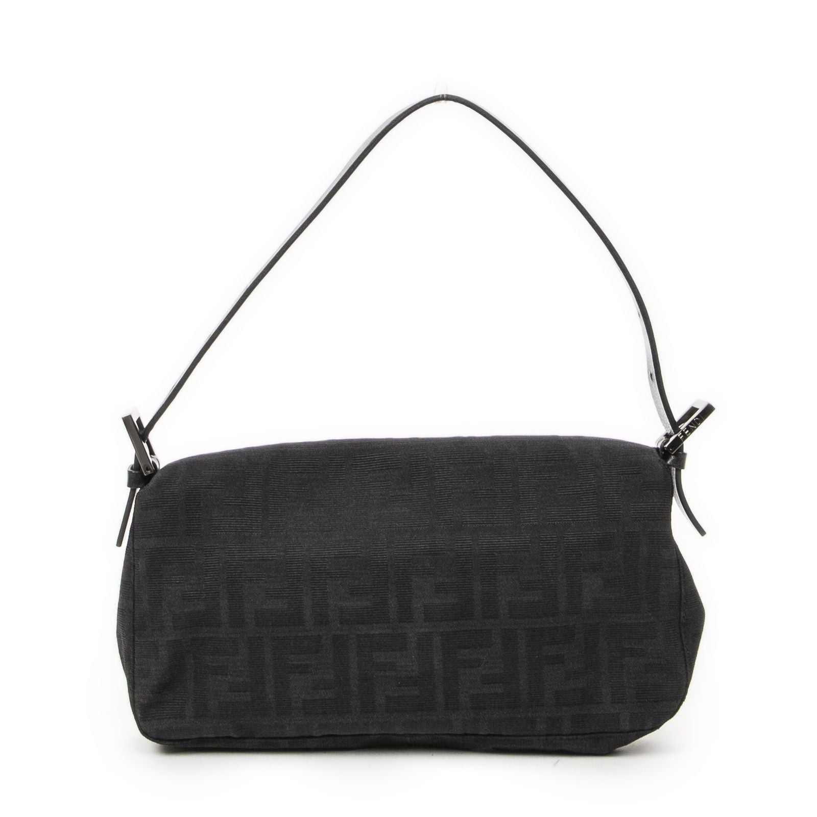 Fendi Baguette Black Zucca Canvas Messenger Bag — view 5