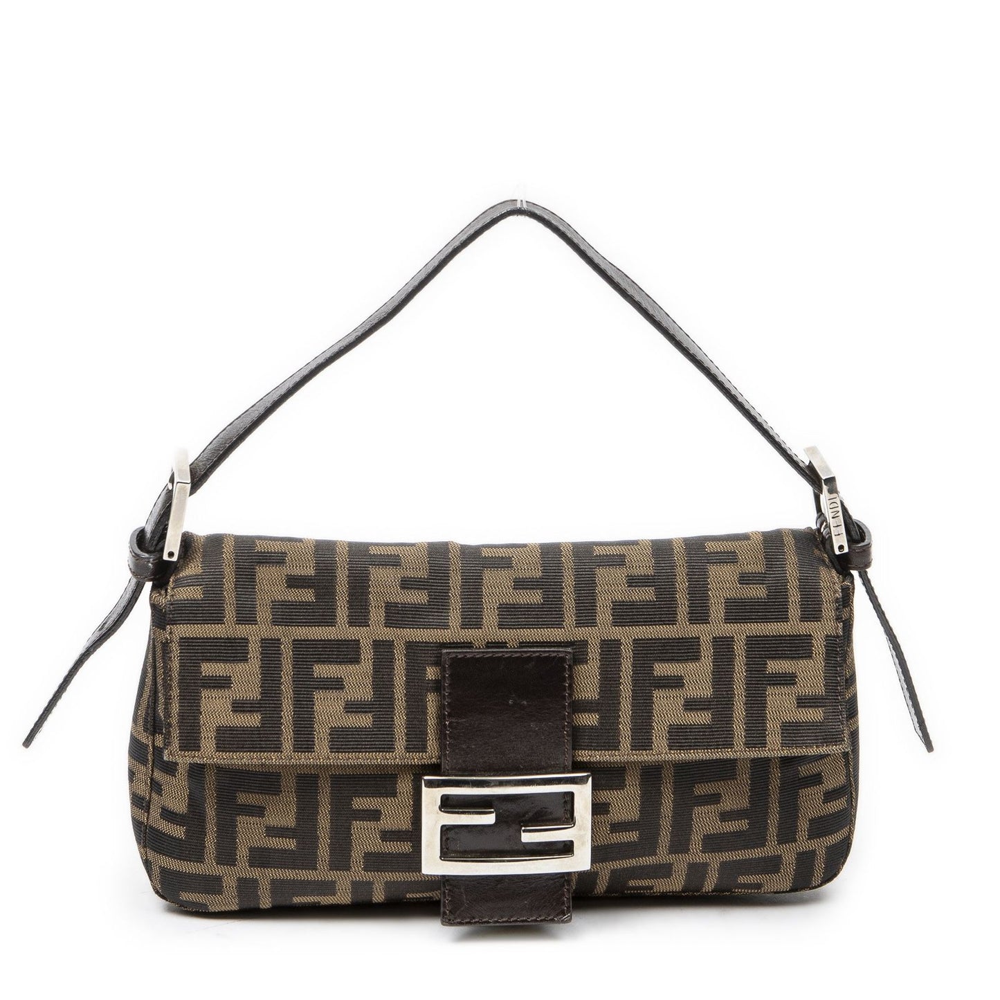 Fendi Baguette Brown Zucca Canvas Messenger Bag