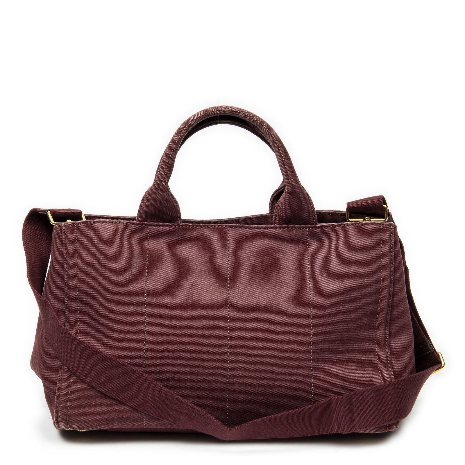 Prada Large Rhinestone Canapa Tote Bag Burgundy Studded Canvas — view 5