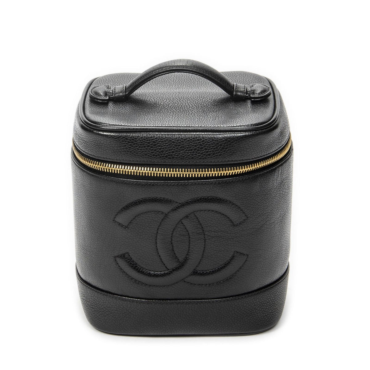 Chanel Timeless Tall Vanity Case Black Caviar Leather