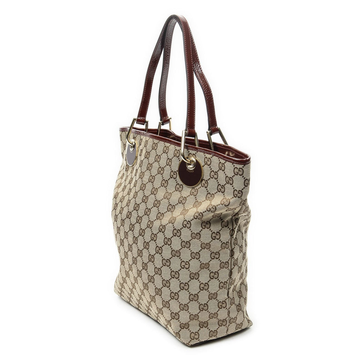 Gucci Eclipse Tote Bag Maroon Beige GG Canvas — view 2