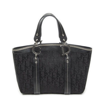Dior Vintage Embroidery Trotter Tote Bag Black Pattern — view 5
