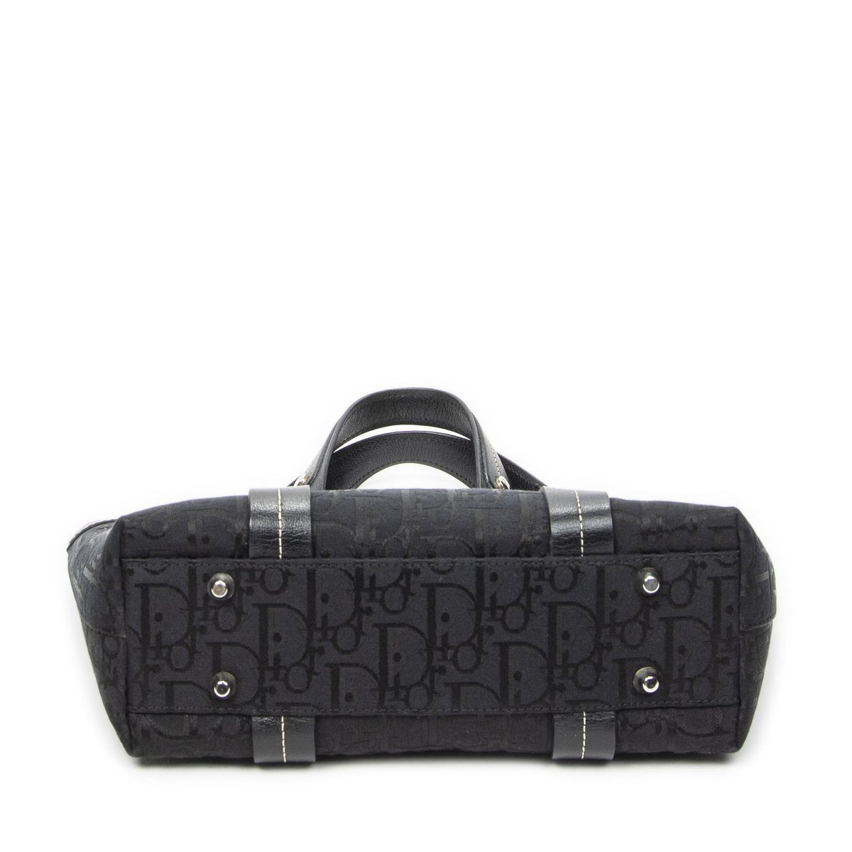 Dior Vintage Embroidery Trotter Tote Bag Black Pattern — view 6