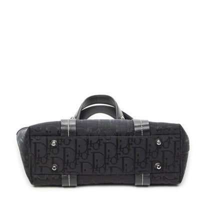 Dior Vintage Embroidery Trotter Tote Bag Black Pattern — view 6