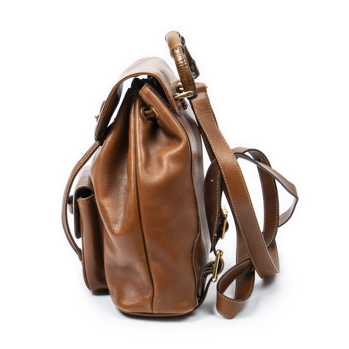 Gucci Mini Bamboo Backpack Tan Calfskin Leather — view 3