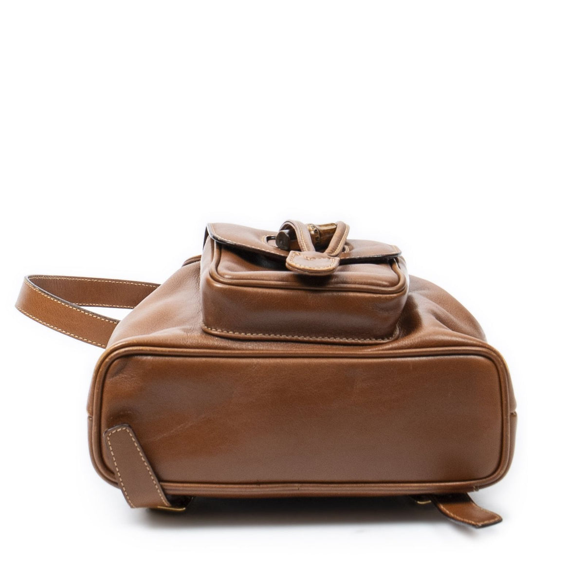 Gucci Mini Bamboo Backpack Tan Calfskin Leather — view 6
