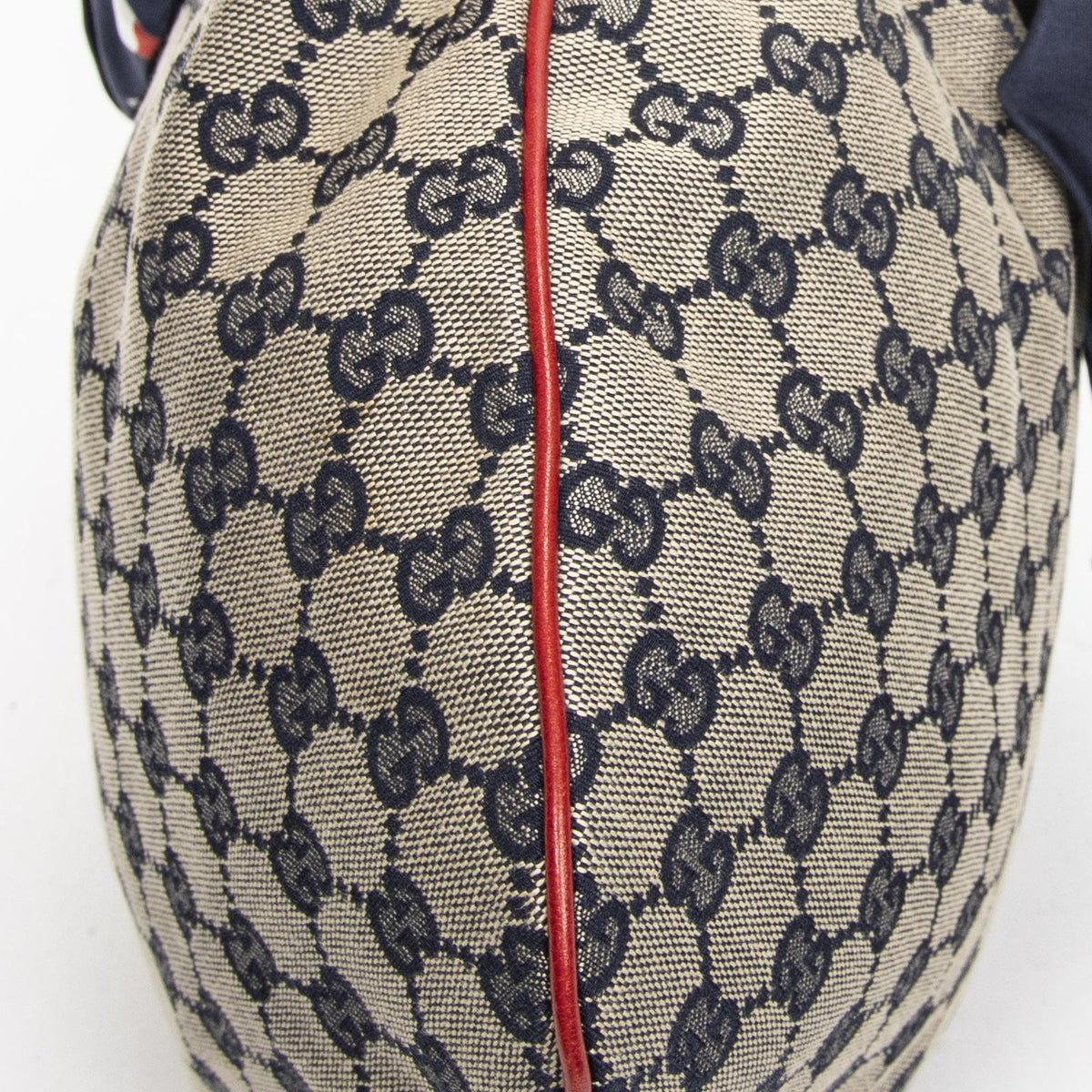 Gucci Small Positano Hobo Beige Red Navy GG Canvas — view 7