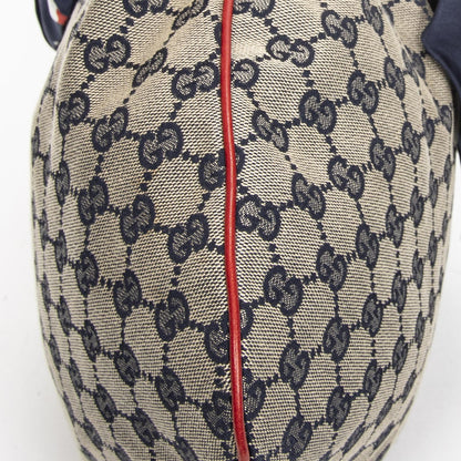 Gucci Small Positano Hobo Beige Red Navy GG Canvas — view 7