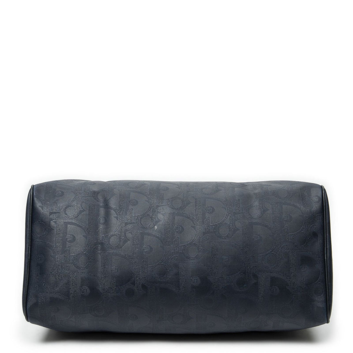 Dior Vintage Large Travel Boston Navy Maxi Trotter Pattern Canvas Shoulder Bag — view 6