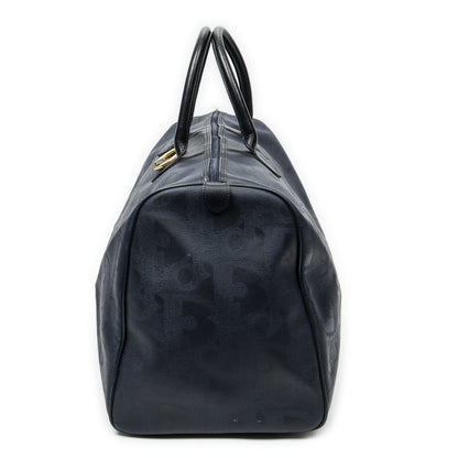 Dior Vintage Large Travel Boston Navy Maxi Trotter Pattern Canvas Shoulder Bag — view 4