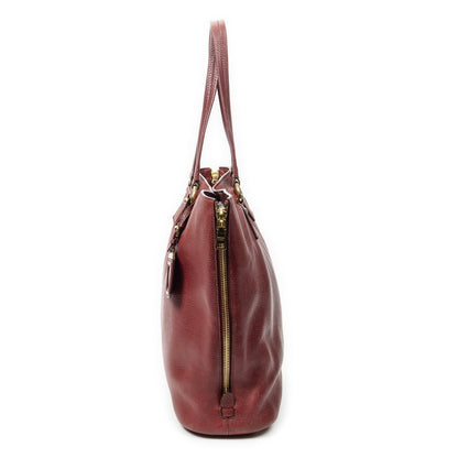 Prada Zip Tote Bag Red Vitello Dyno — view 3
