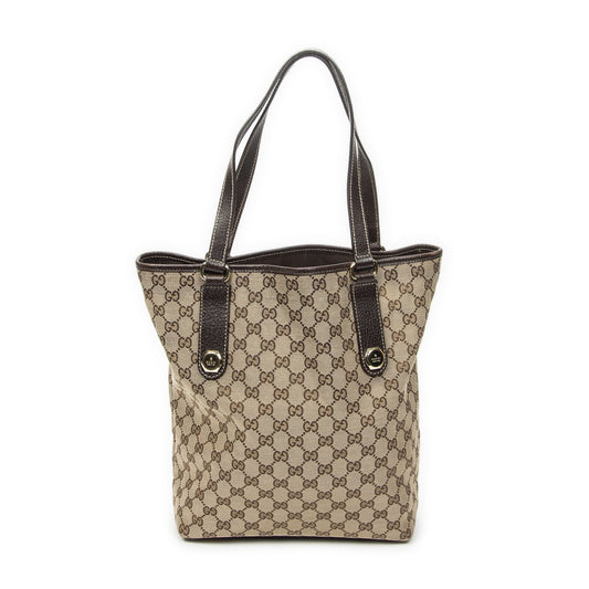 Gucci Charmi Tote Bag Beige Brown GG Canvas