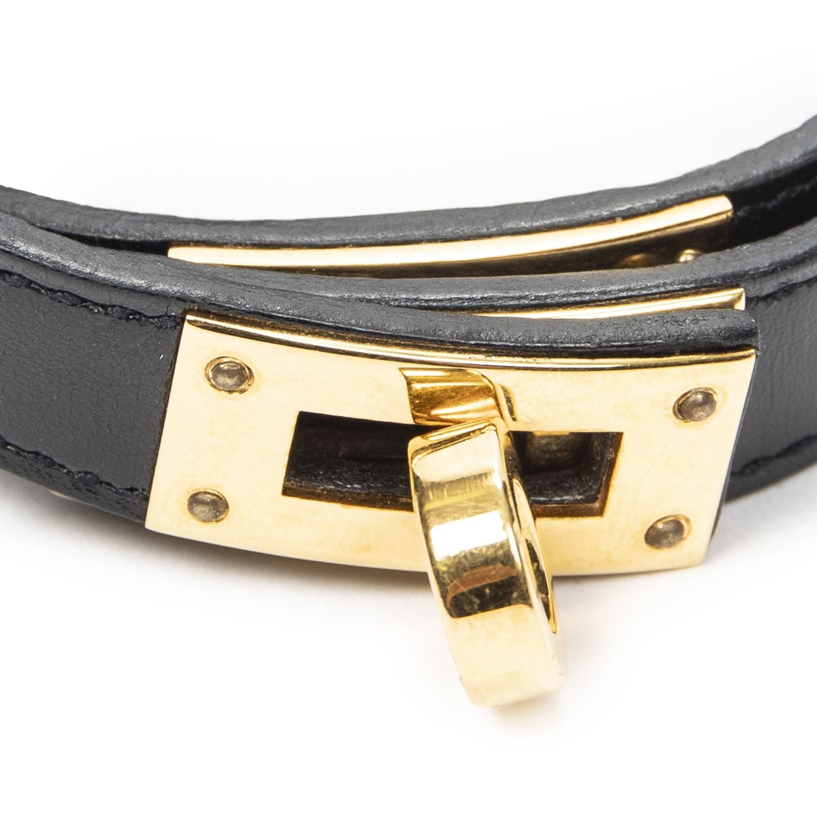 Hermes Kelly Double Tour Bracelet Black Box Leather — view 3