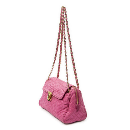 Prada Chain Shoulder Pink Matelasse Nylon Canvas Messenger Bag — view 2