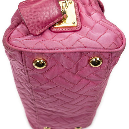 Prada Chain Shoulder Pink Matelasse Nylon Canvas Messenger Bag — view 7