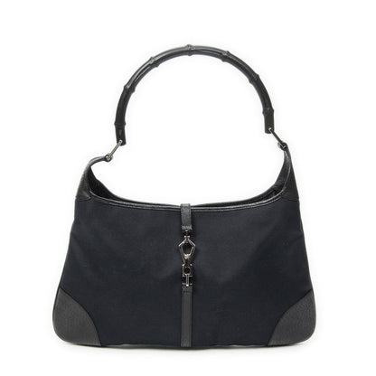 Gucci Bamboo Jackie Hobo Black Canvas