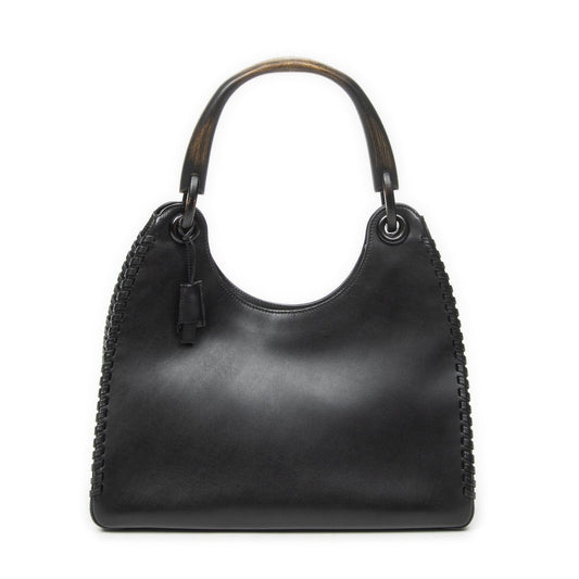 Gucci Whip Stitch Hobo Black Smooth Calfskin
