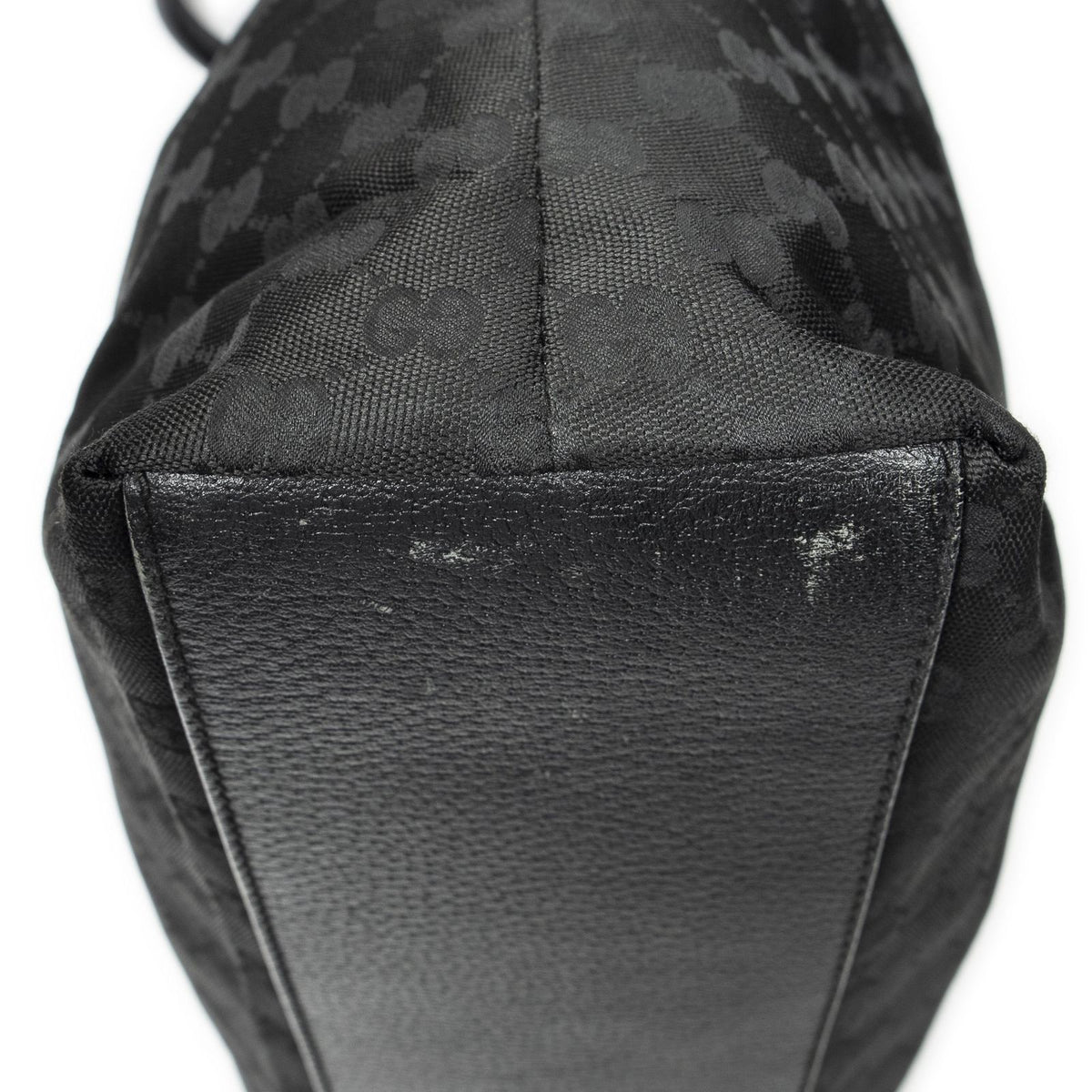 Gucci Vertical Tote Bag Black GG Nylon Canvas — view 7