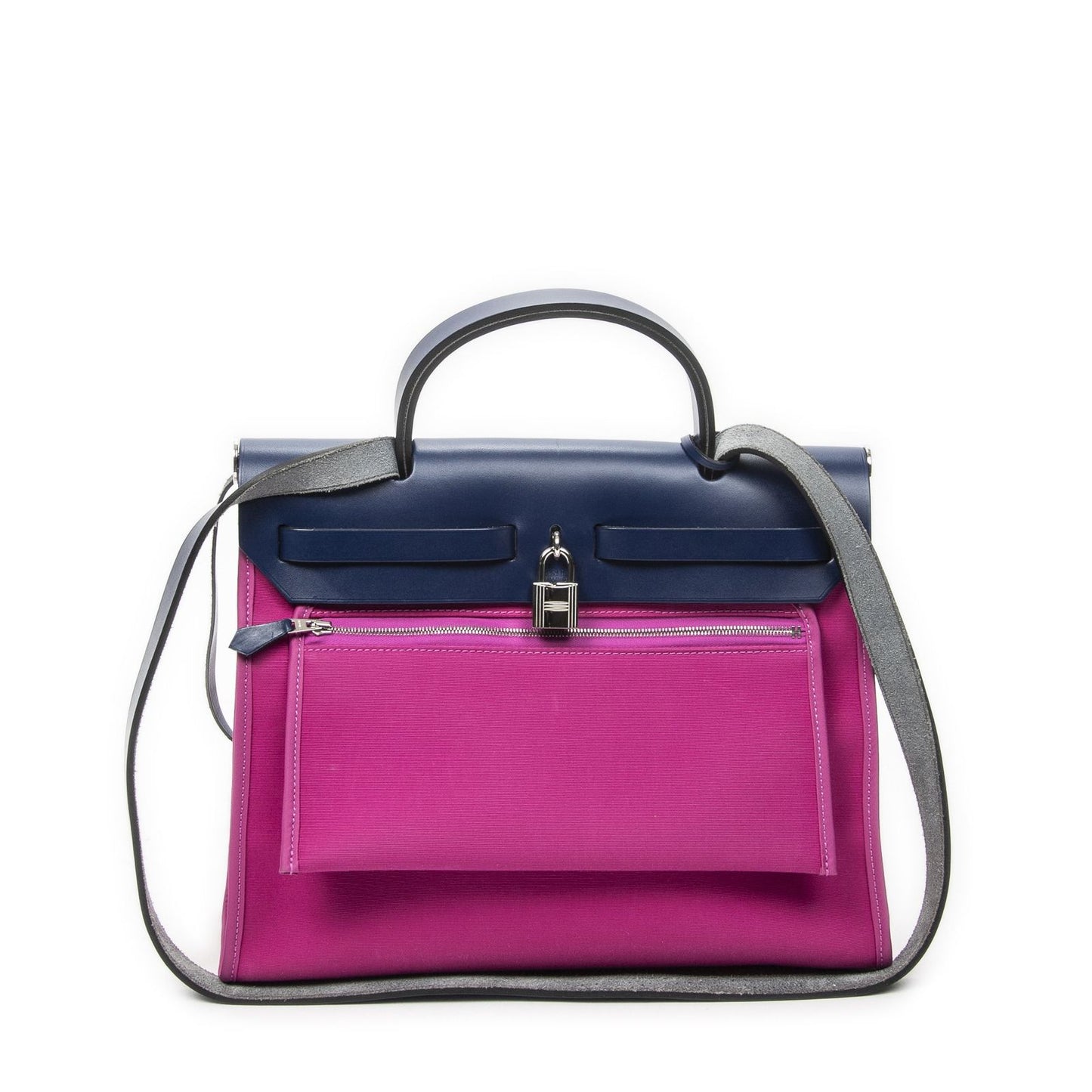 Hermes Herbag Zip Royal Blue Toile Officier Handbag — view 5