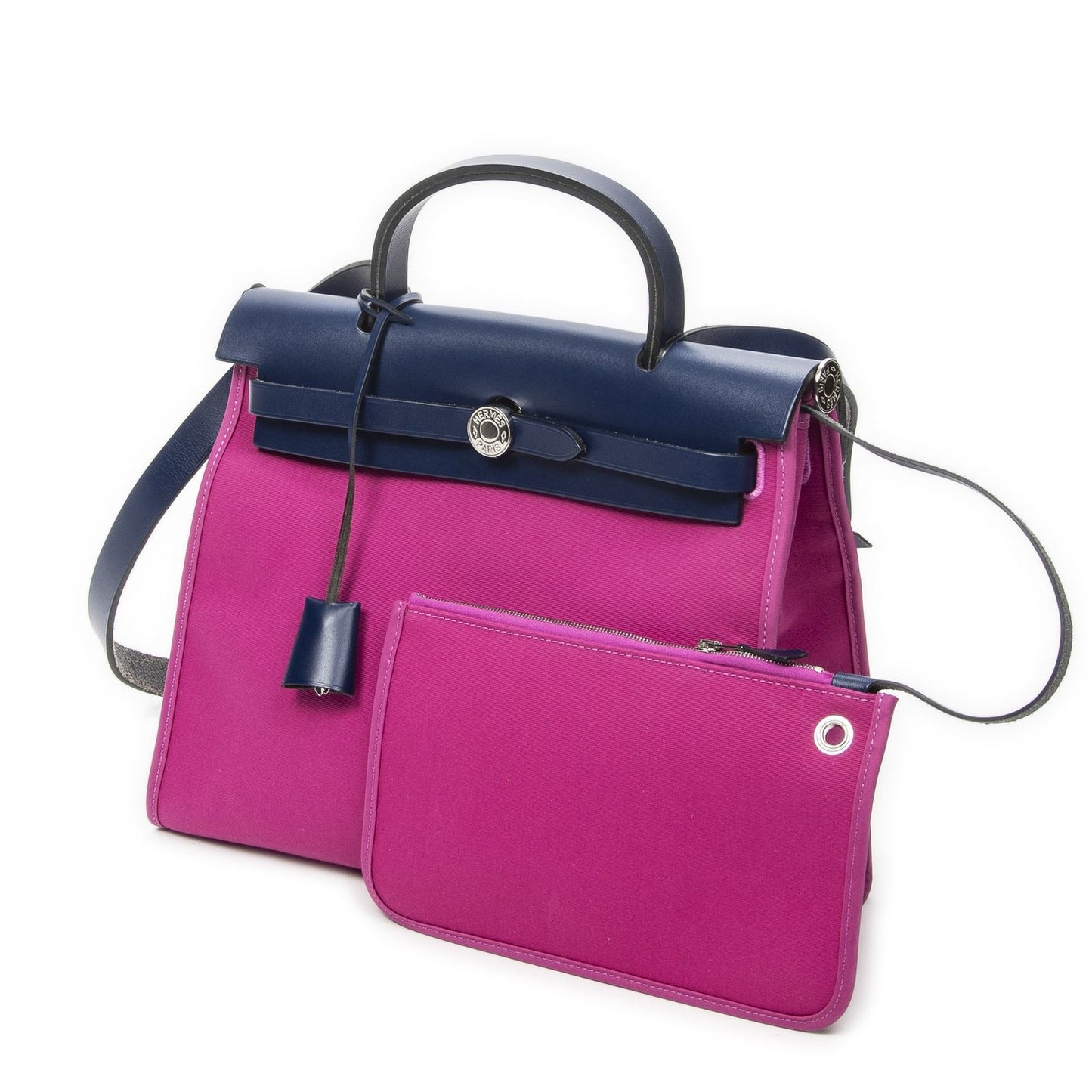 Hermes Herbag Zip Royal Blue Toile Officier Handbag — view 2