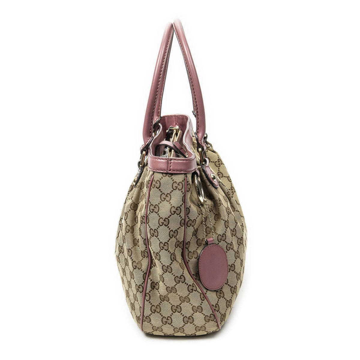 Gucci Sukey Tote Bag Beige Pink GG Canvas — view 4