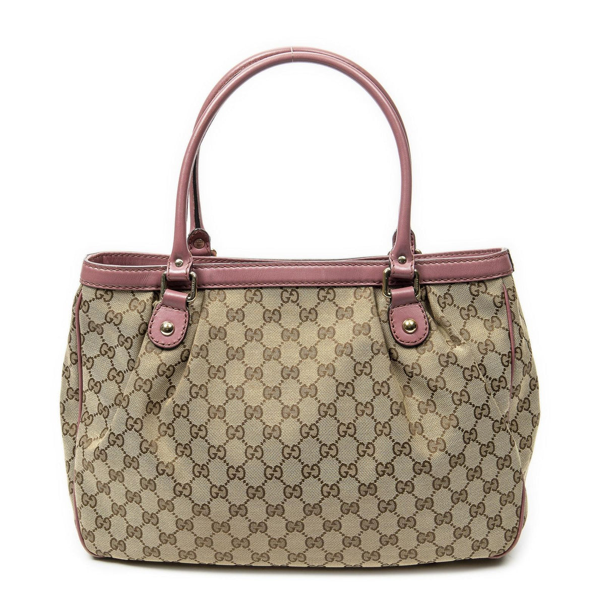 Gucci Sukey Tote Bag Beige Pink GG Canvas — view 5