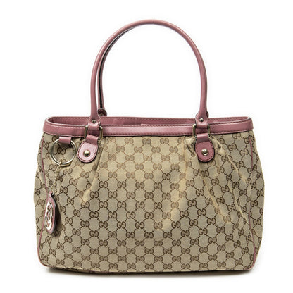 Gucci Sukey Tote Bag Beige Pink GG Canvas