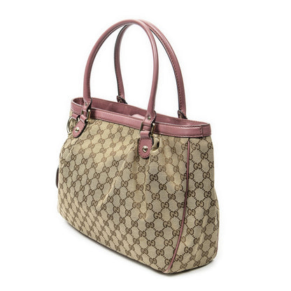 Gucci Sukey Tote Bag Beige Pink GG Canvas — view 2