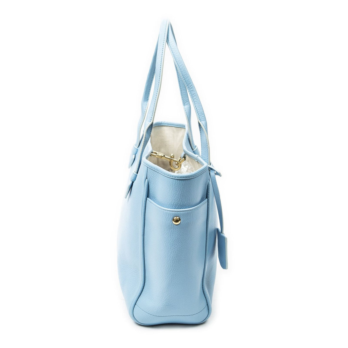 Loewe Heritage Tote Bag Light Blue Gray Calfskin Leather — view 4