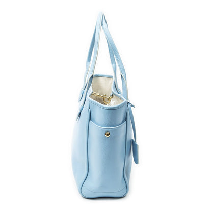 Loewe Heritage Tote Bag Light Blue Gray Calfskin Leather — view 4