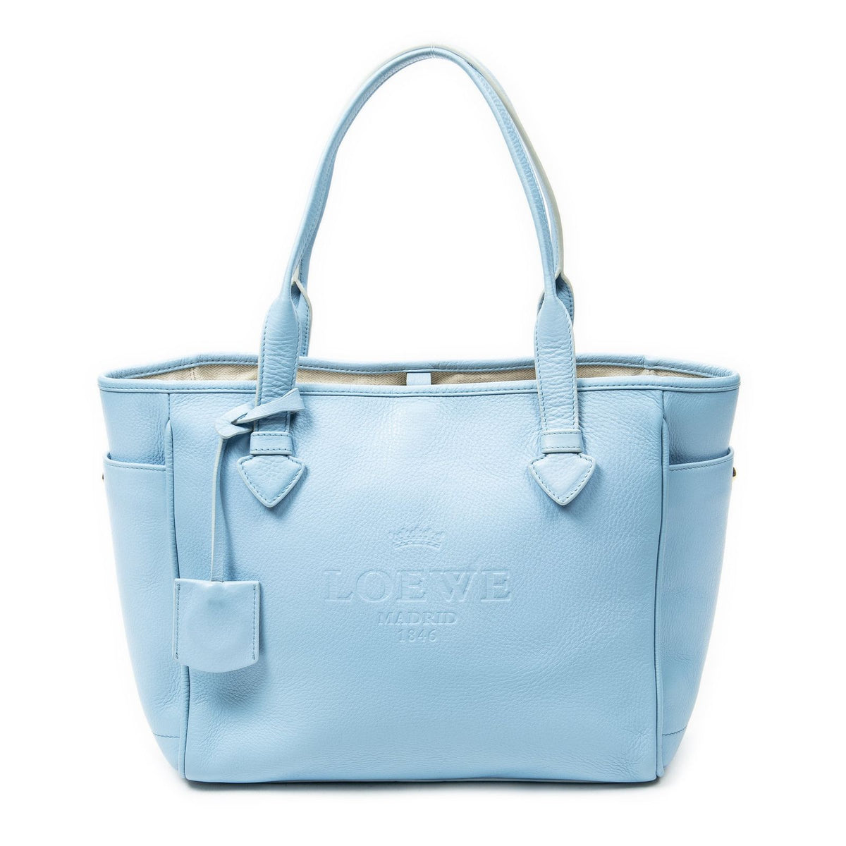 Loewe Heritage Tote Bag Light Blue Gray Calfskin Leather