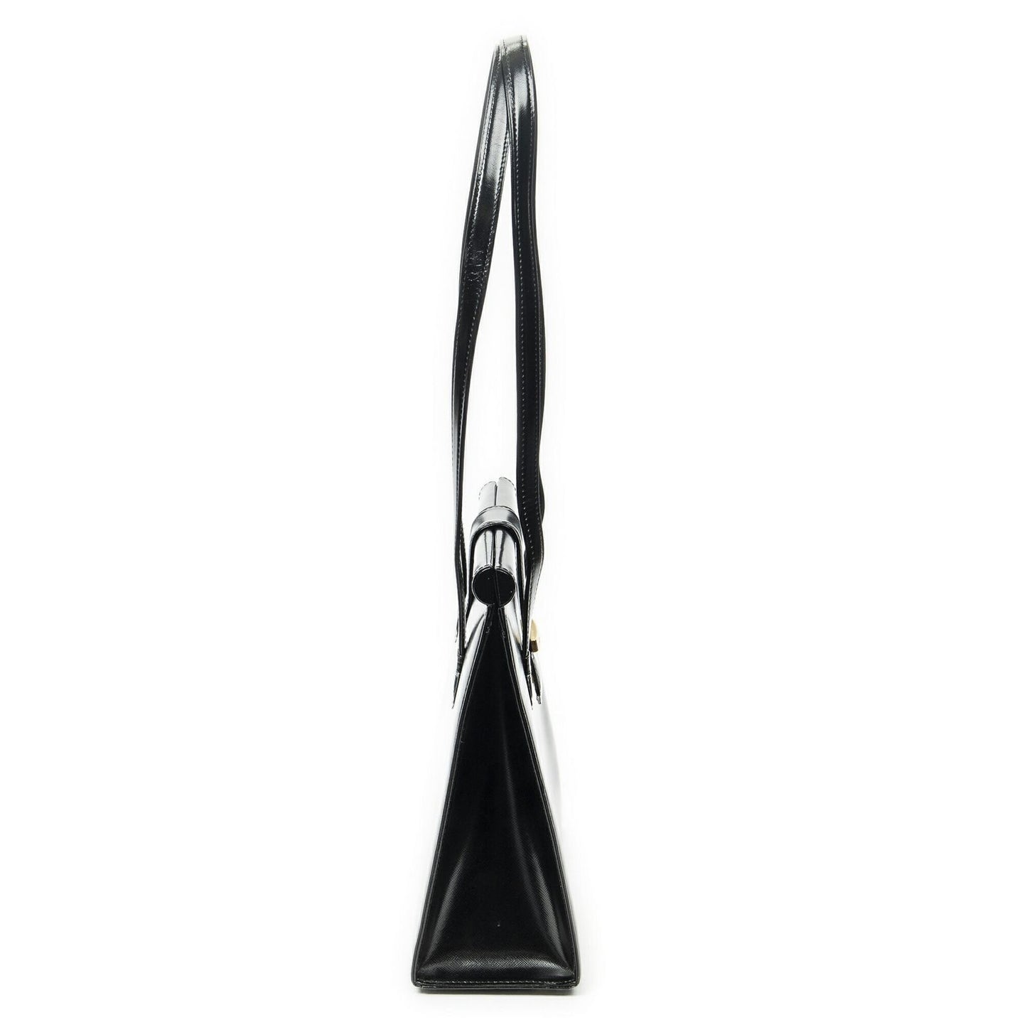 Saint Laurent Vintage Frame Shoulder Bag Black Smooth Leather — view 4
