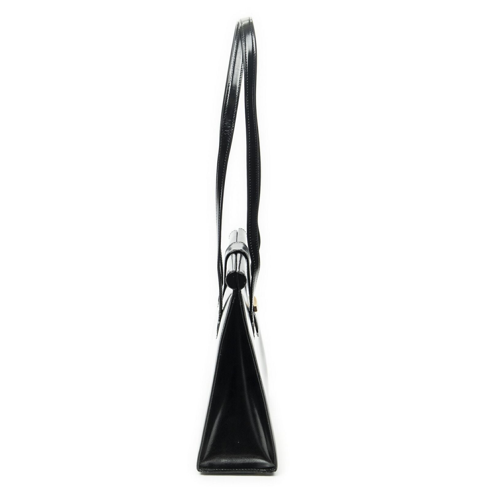 Saint Laurent Vintage Frame Shoulder Bag Black Smooth Leather — view 4