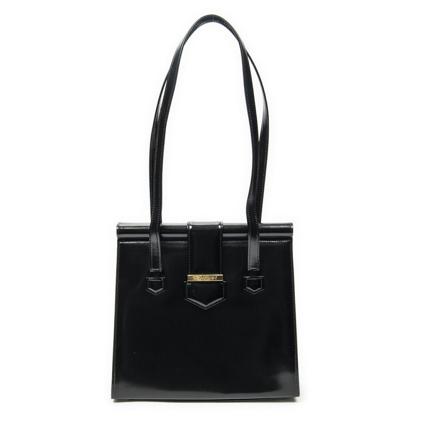 Saint Laurent Vintage Frame Shoulder Bag Black Smooth Leather