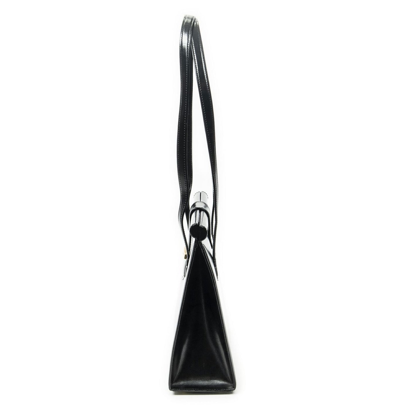 Saint Laurent Vintage Frame Shoulder Bag Black Smooth Leather — view 3