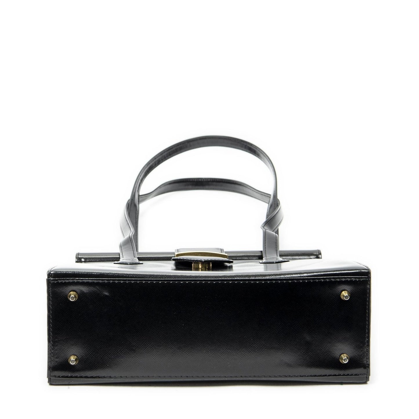 Saint Laurent Vintage Frame Shoulder Bag Black Smooth Leather — view 6