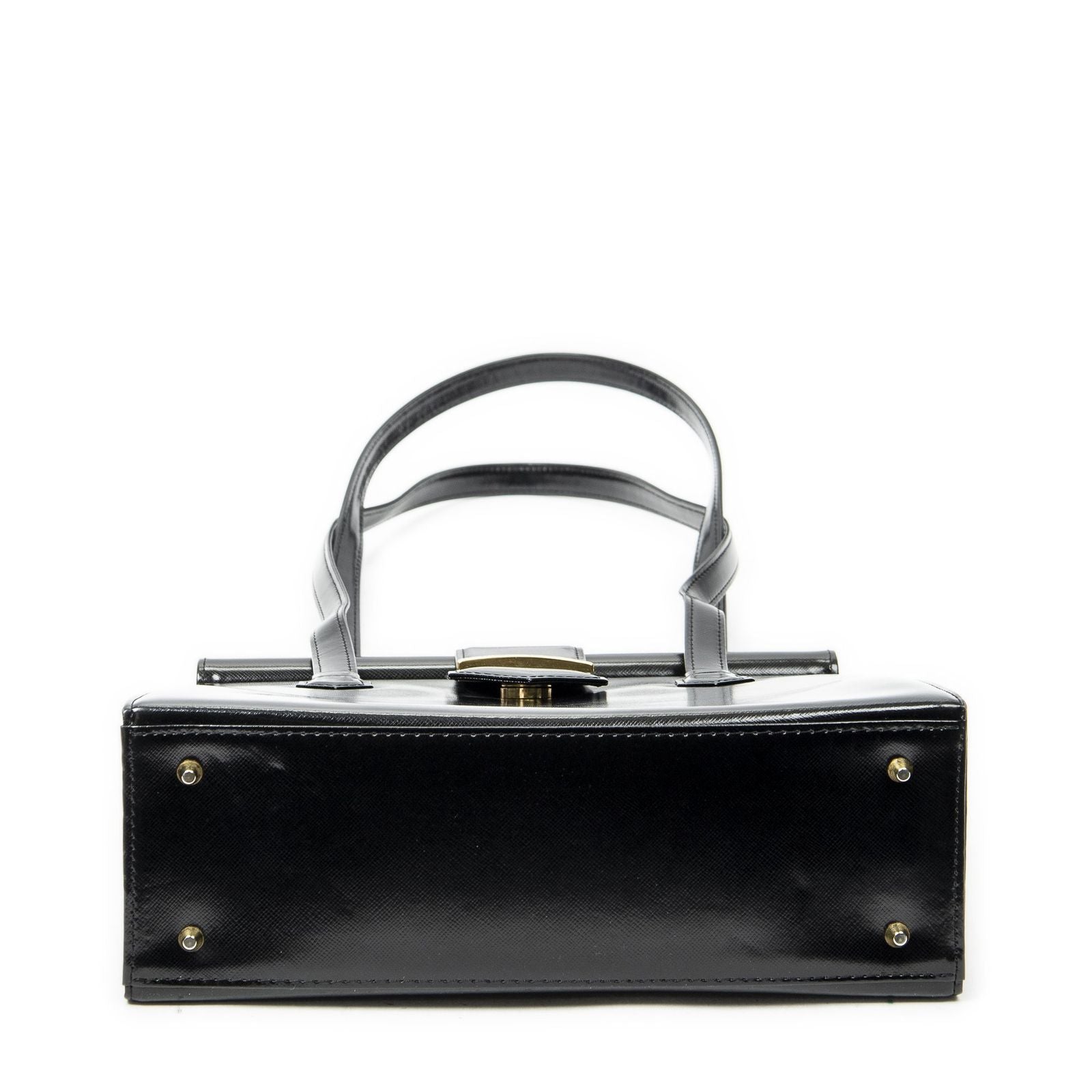 Saint Laurent Vintage Frame Shoulder Bag Black Smooth Leather — view 6
