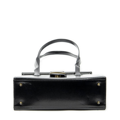 Saint Laurent Vintage Frame Shoulder Bag Black Smooth Leather — view 6