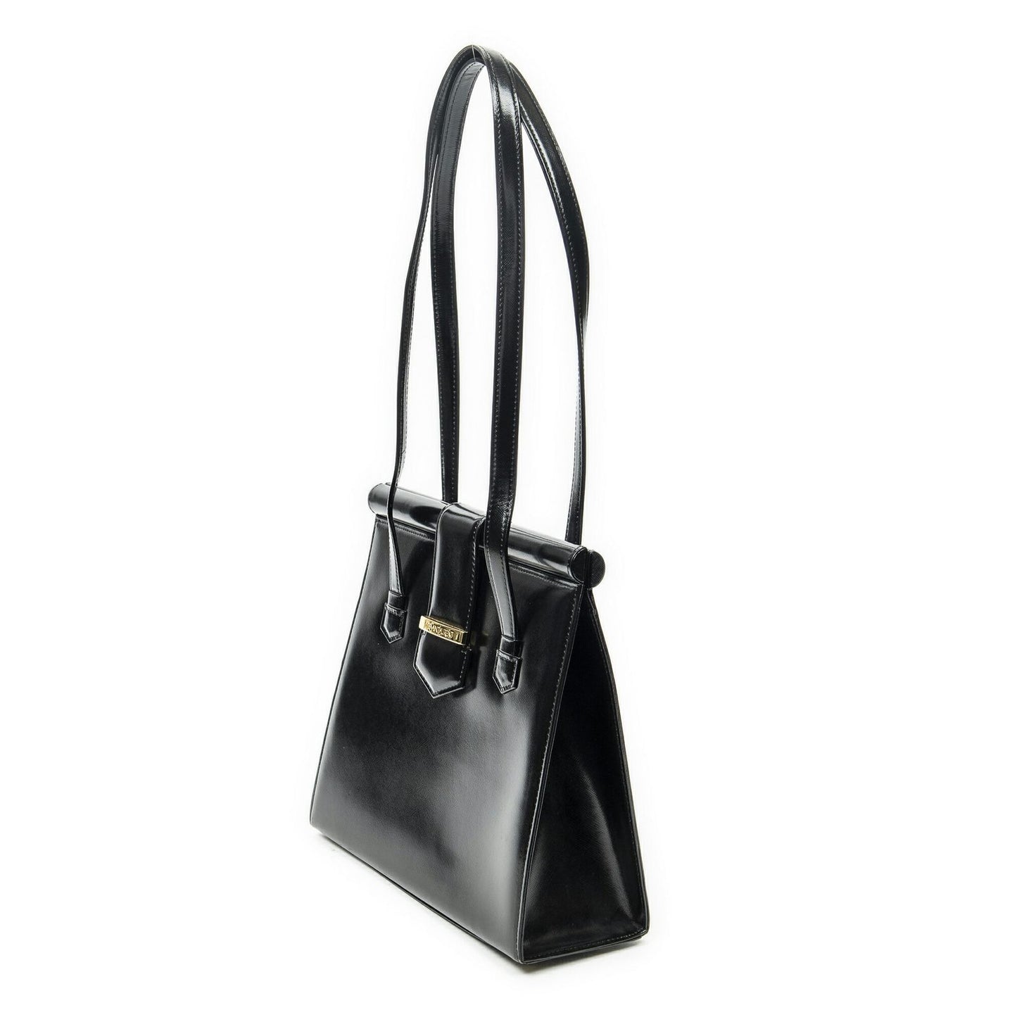 Saint Laurent Vintage Frame Shoulder Bag Black Smooth Leather — view 2