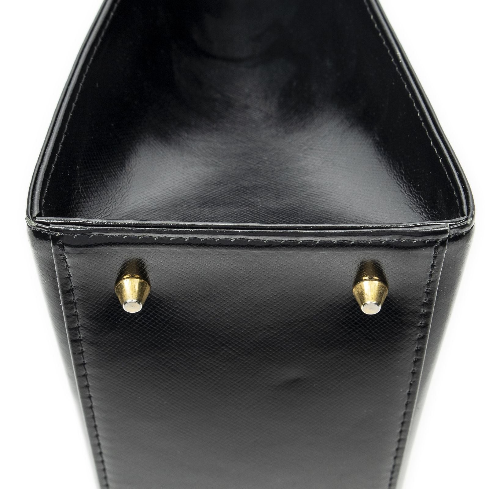 Saint Laurent Vintage Frame Shoulder Bag Black Smooth Leather — view 8