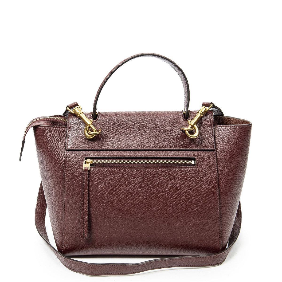 Celine Micro Belt Bag Burgundy Gray Calfskin Leather — view 5