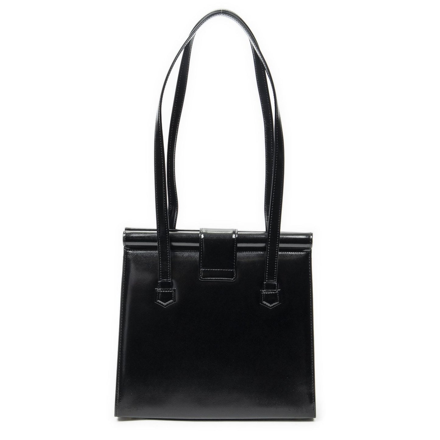 Saint Laurent Vintage Frame Shoulder Bag Black Smooth Leather — view 5